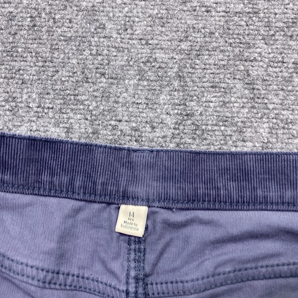 LL Bean BeanFlex Straight Leg Favorite Fit Corduroy Pants Blue 14 Reg 520828